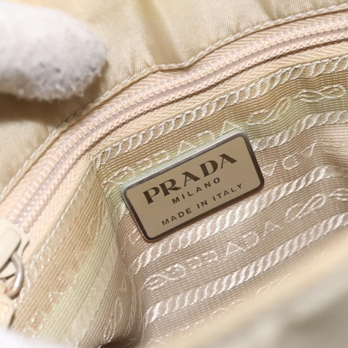Prada Vintage Tote Tessuto Beige Nylon Tote Bag Bag (Pre-Owned)