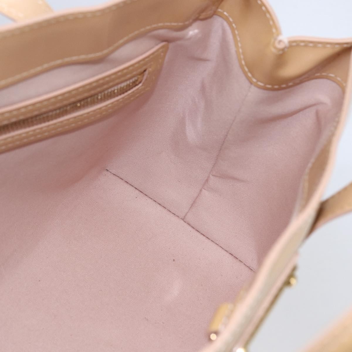 Louis Vuitton Wilshire Handbag Monogram Vernis Beige Patent_Leather Handbag (Pre-Owned)