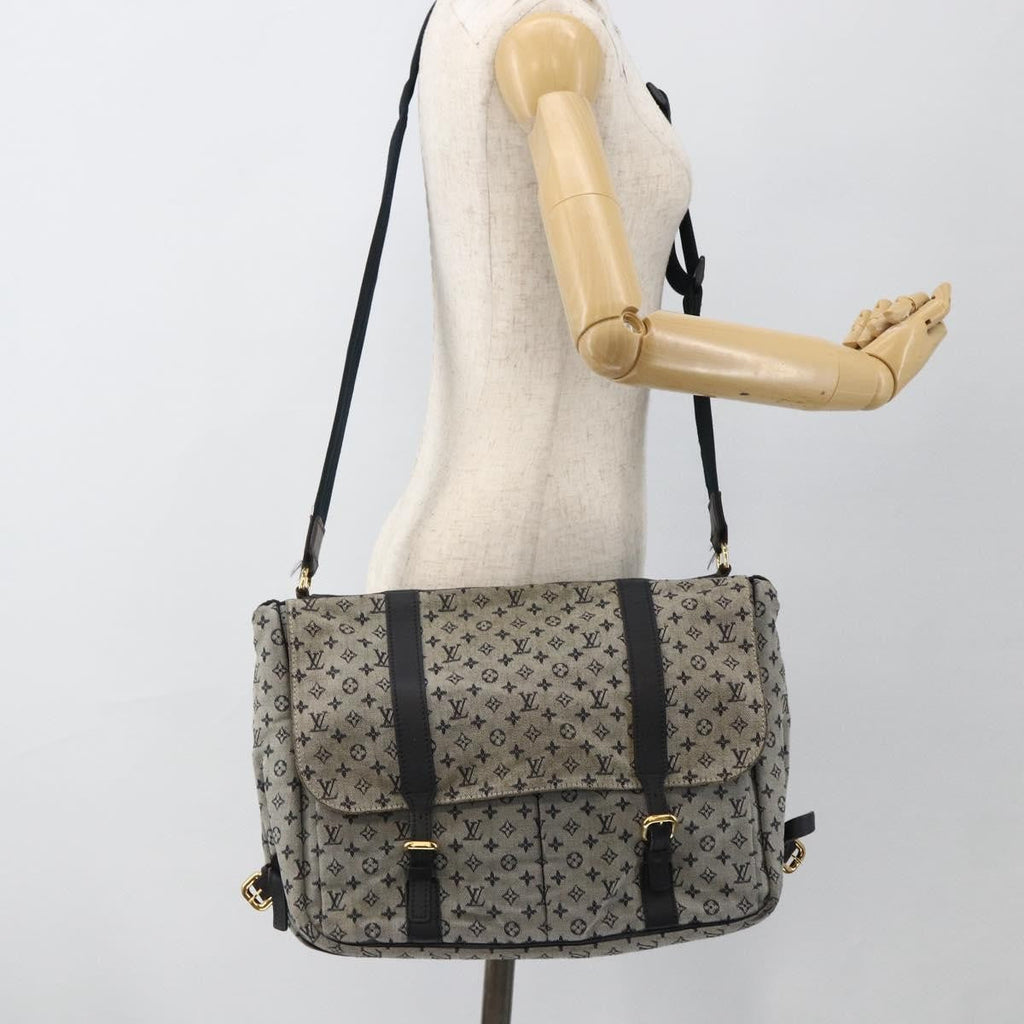 Louis Vuitton Sac Maman Handbag Mini Lin Blue Canvas Shoulder Bag Bag (Pre-Owned)