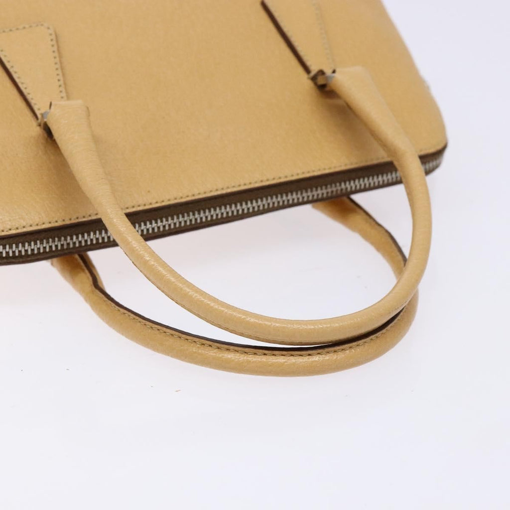 Prada Cuir Promenade Bag Saffiano Leather Beige Leather Handbag (Pre-Owned)