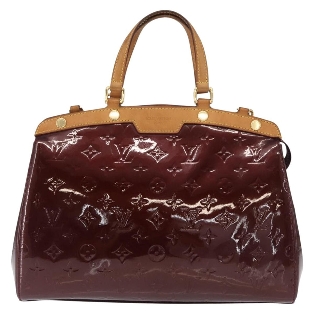 Louis Vuitton Brea Handbag Monogram Vernis Burgundy Patent_Leather Handbag (Pre-Owned)