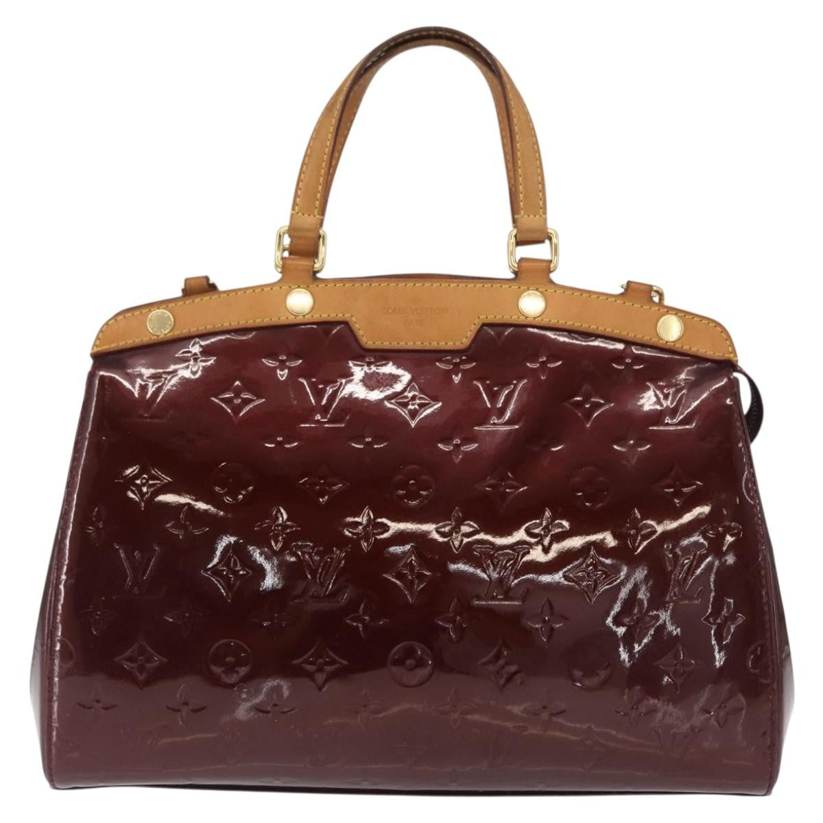 Louis Vuitton Brea Handbag Monogram Vernis Burgundy Patent_Leather Handbag (Pre-Owned)