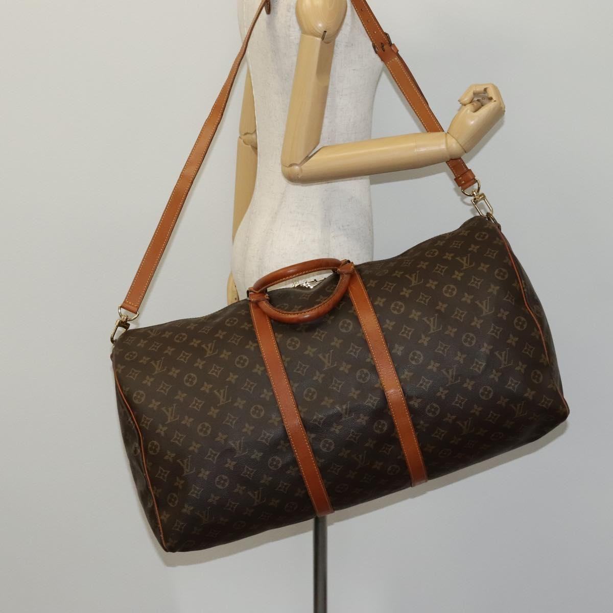 Louis Vuitton Keepall Bandouliere Bag Monogram Canvas Brown Canvas Travel Bag Bag (Pre-Owned)