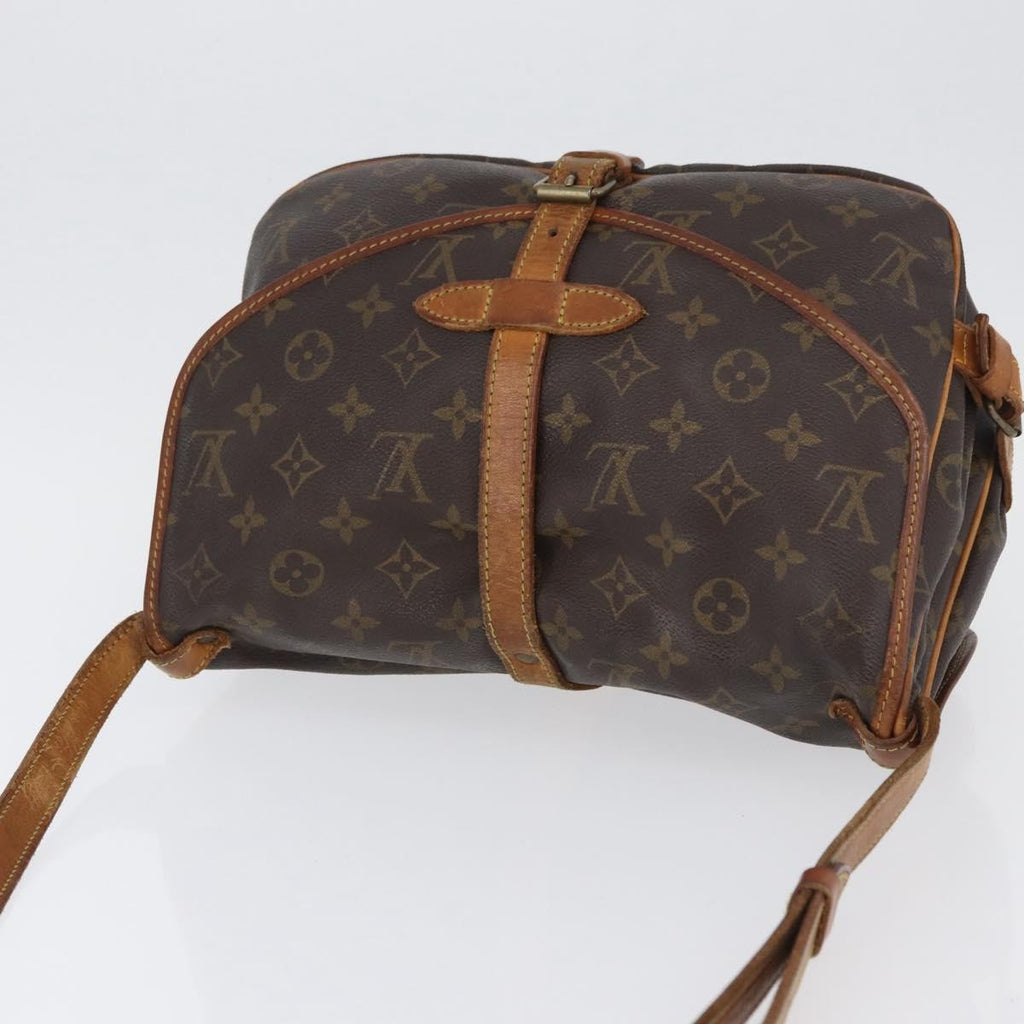 Louis Vuitton Saumur Handbag Monogram Canvas Brown Canvas Shoulder Bag Bag (Pre-Owned)