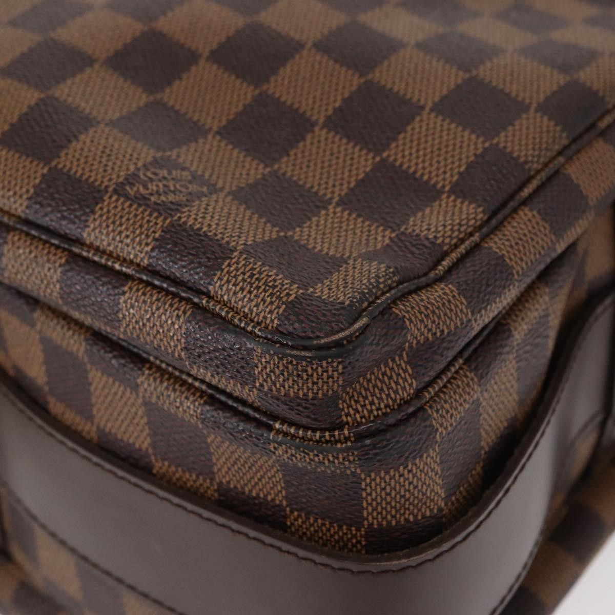 Louis Vuitton Naviglio Handbag Damier Brown Canvas Shoulder Bag Bag (Pre-Owned)