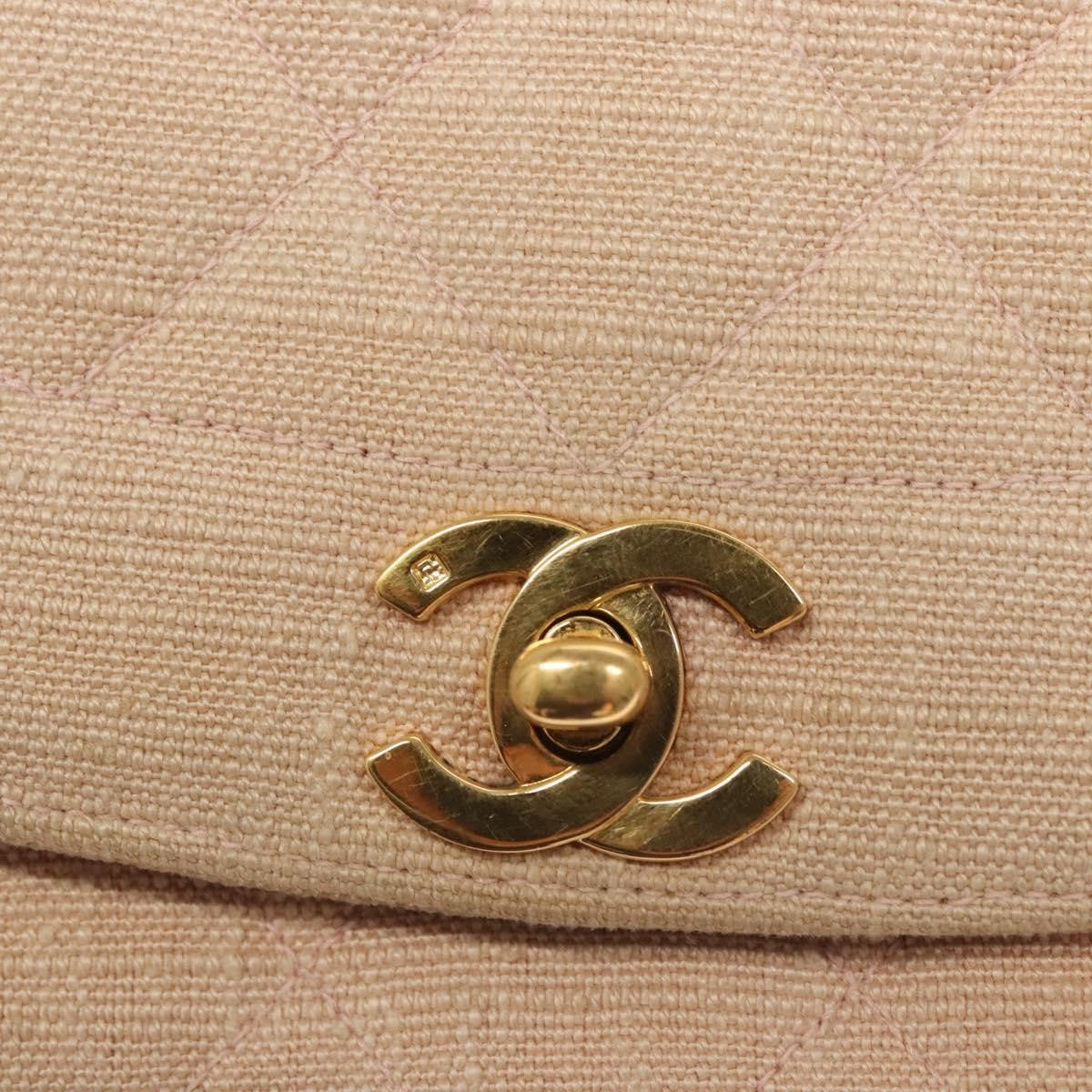 Chanel Vintage Diana Flap Bag Quilted Canvas Pink Canvas Shoulder Bag Bag (Pre-Owned)