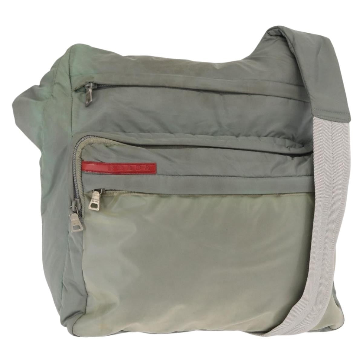 Prada Vintage Shoulder Bag Tessuto Green Nylon Shoulder Bag Bag (Pre-Owned)