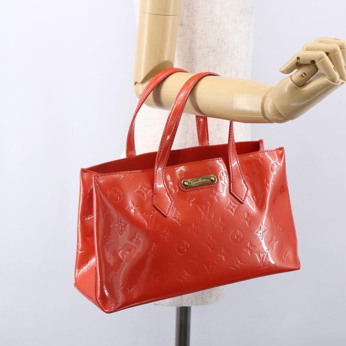 Louis Vuitton Wilshire Handbag Monogram Vernis Orange Patent_Leather Tote Bag Bag (Pre-Owned)