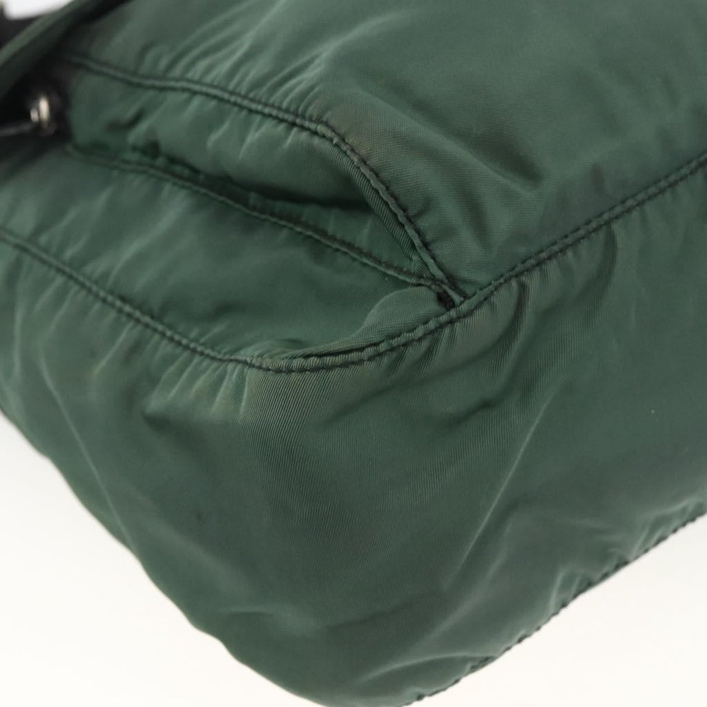 Prada Buckle Messenger Bag Tessuto Green Nylon Shoulder Bag Bag (Pre-Owned)