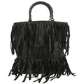 Bottega Veneta Fringe Belt Tote Intrecciato Nappa Black Leather Tote Bag Bag (Pre-Owned)