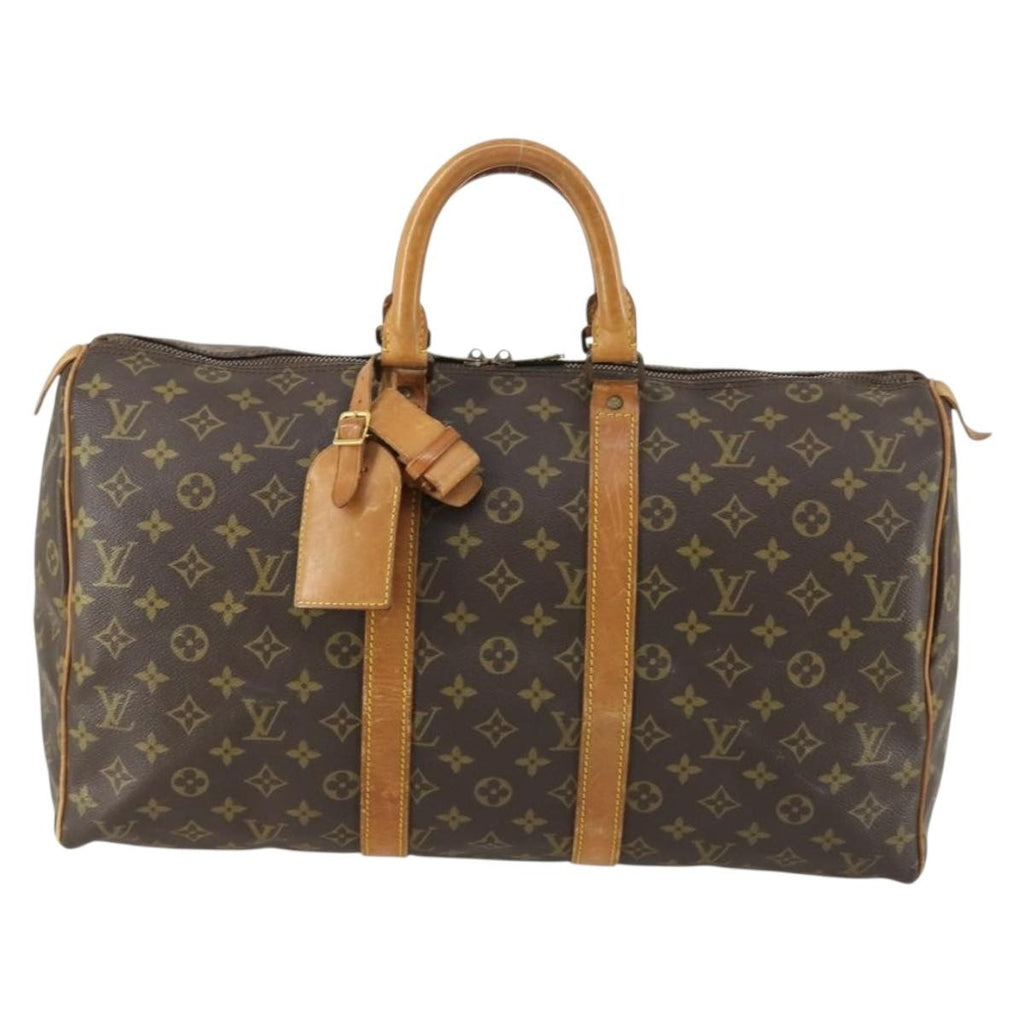Louis Vuitton Keepall Bag Monogram Canvas Brown Canvas Travel Bag Bag (Pre-Owned)