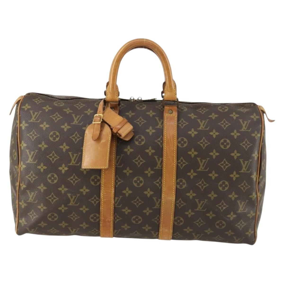Louis Vuitton Keepall Bag Monogram Canvas Brown Canvas Travel Bag Bag (Pre-Owned)