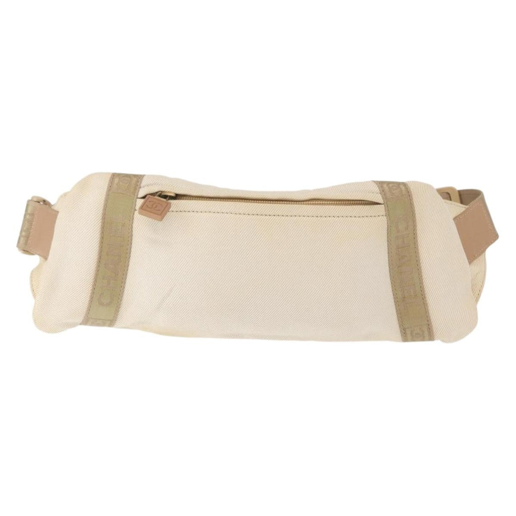 Chanel Sports Shoulder Bag Coco Mark Beige Canvas Shoulder Bag Bag (Pre-Owned)