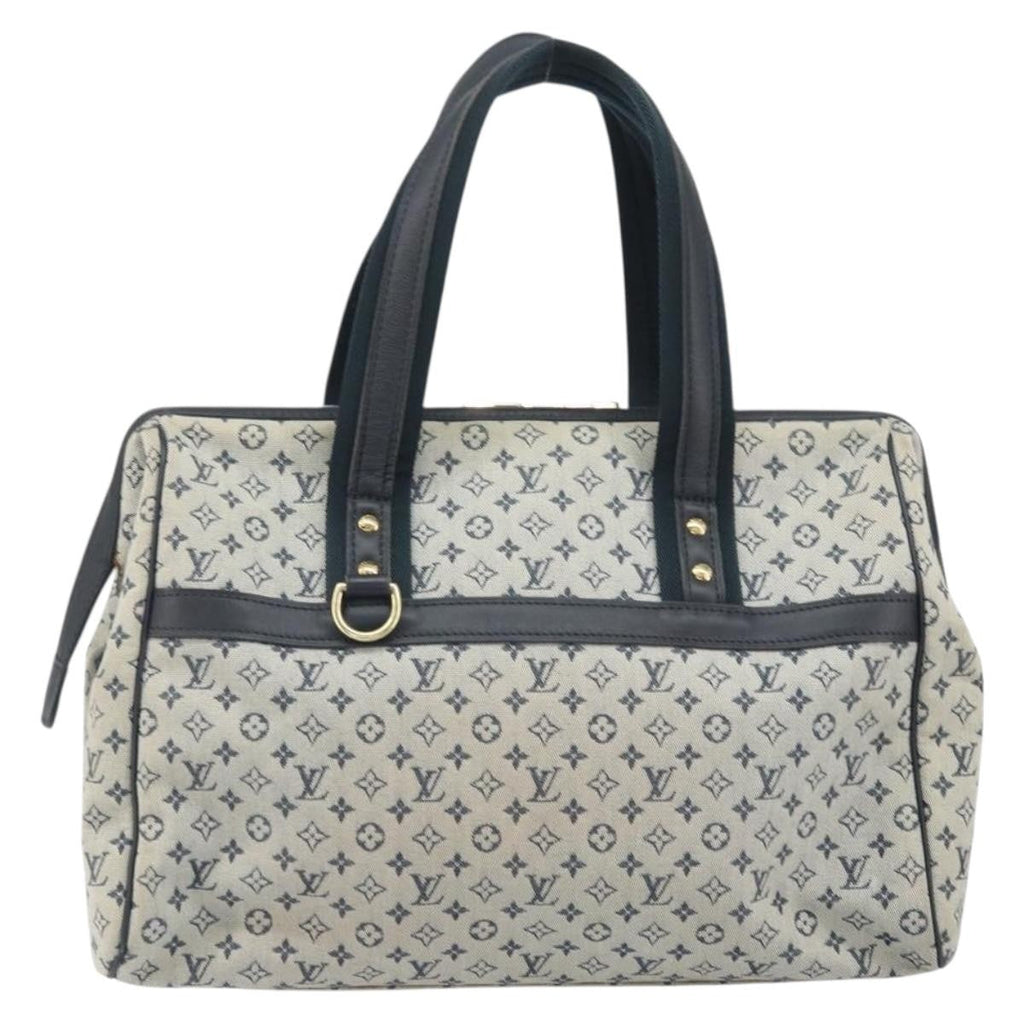 Louis Vuitton Josephine Handbag Mini Lin Blue Canvas Handbag (Pre-Owned)