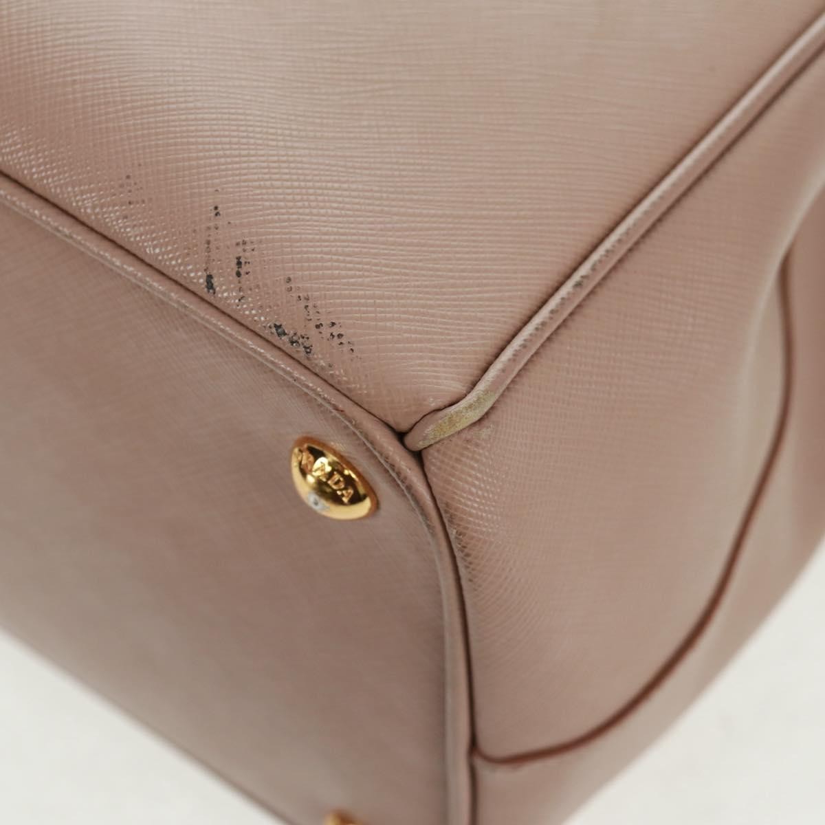 Prada Double Zip Lux Tote Saffiano Leather Pink Leather Tote Bag Bag (Pre-Owned)