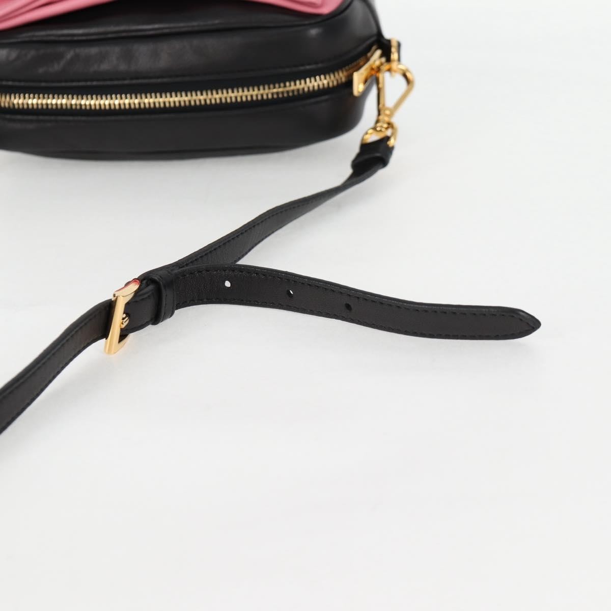 Prada Bow Camera Crossbody Bag Nappa Leather Black Leather Shoulder Bag Bag (Pre-Owned)