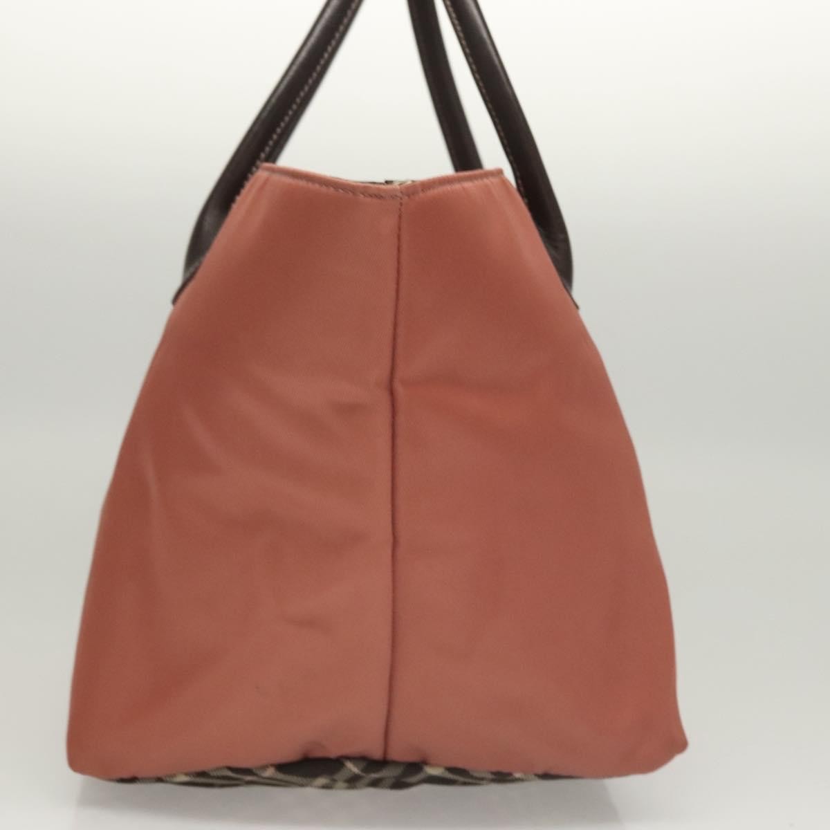 Burberry Nova Check Blue Label Nylon Pink Nylon Handbag (Pre-Owned)
