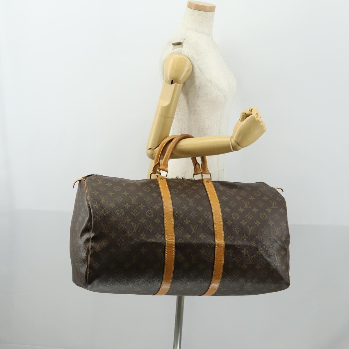 Louis Vuitton Keepall Bag Monogram Canvas Brown Canvas Travel Bag Bag (Pre-Owned)