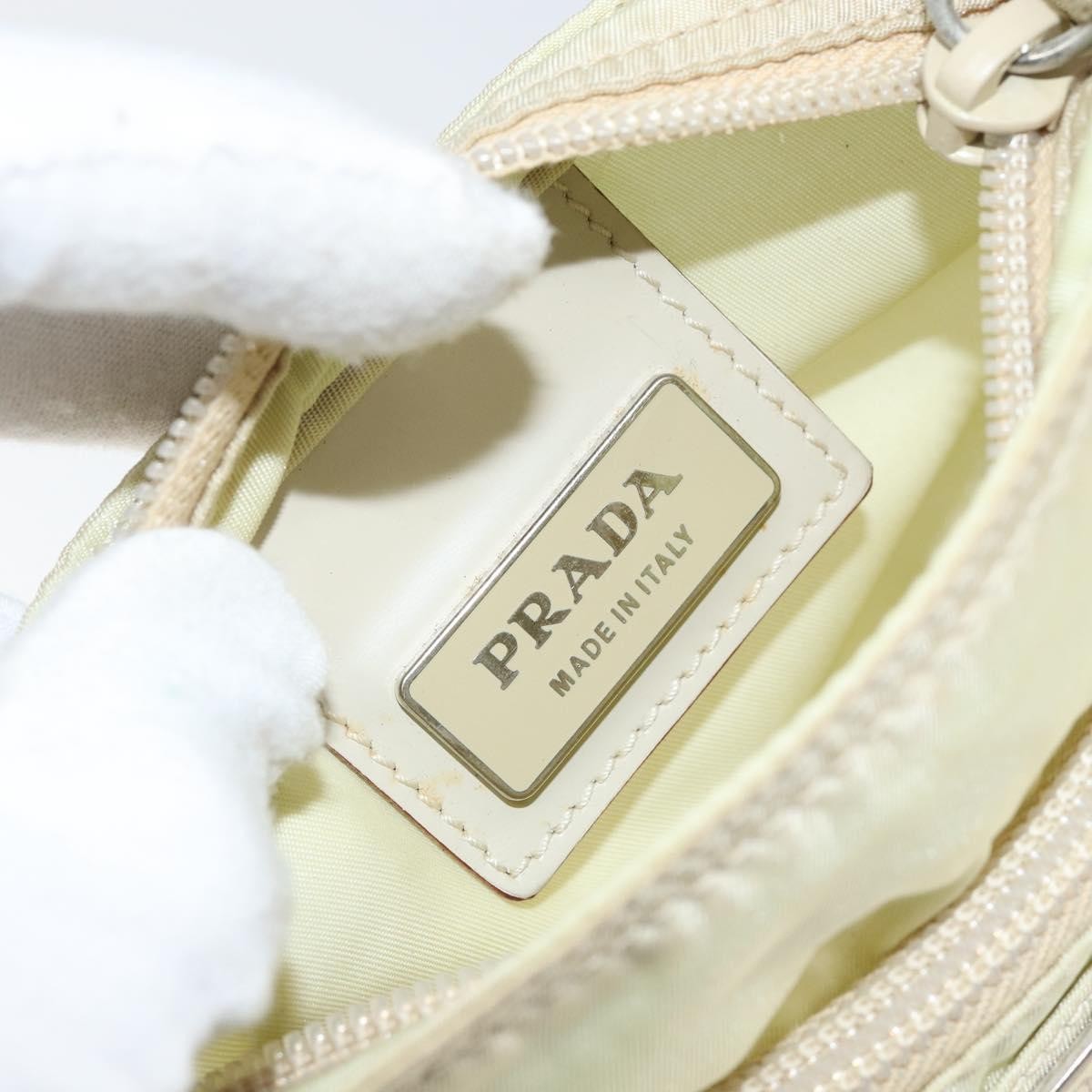 Prada Flat Messenger Bag Tessuto Ecru Nylon Shoulder Bag Bag (Pre-Owned)