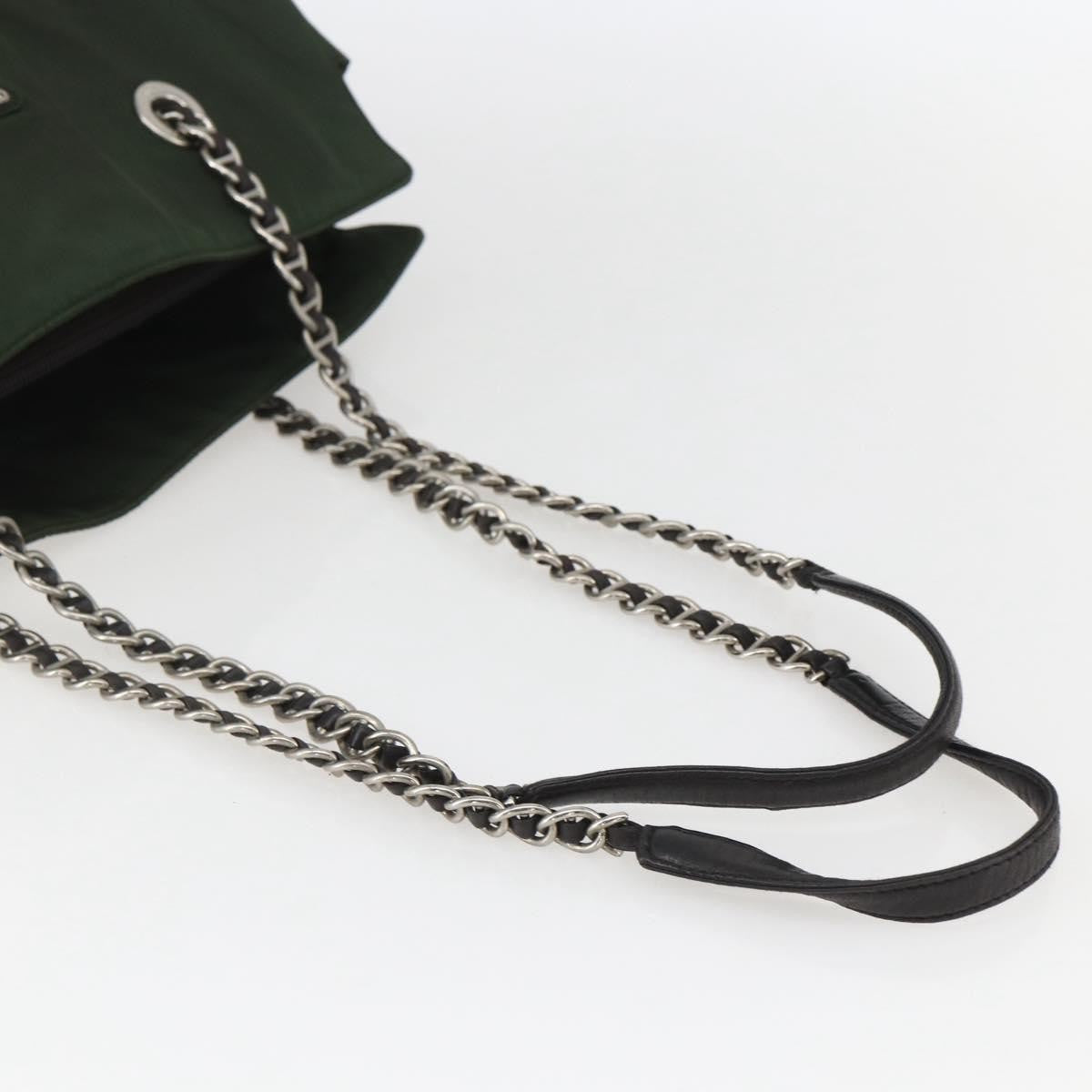 Prada Re-Edition 1995 Chain Tote Quilted Re-Nylon Khaki Nylon Shoulder Bag Bag (Pre-Owned)
