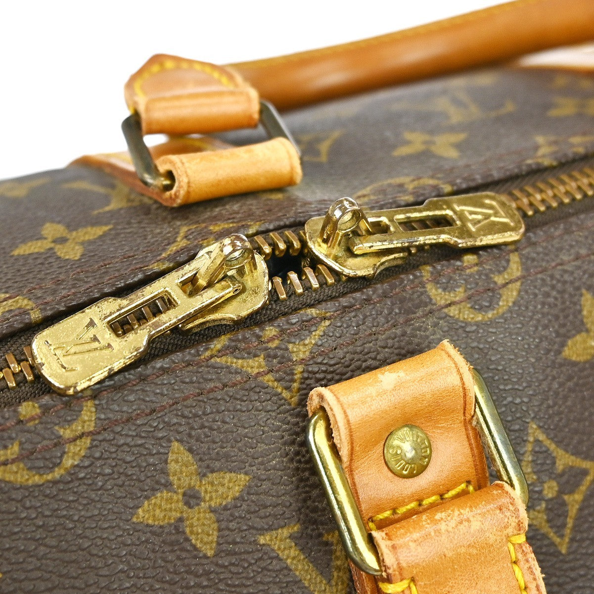 Louis Vuitton Keepall Bag Monogram Canvas Brown Canvas Travel Bag Bag (Pre-Owned)