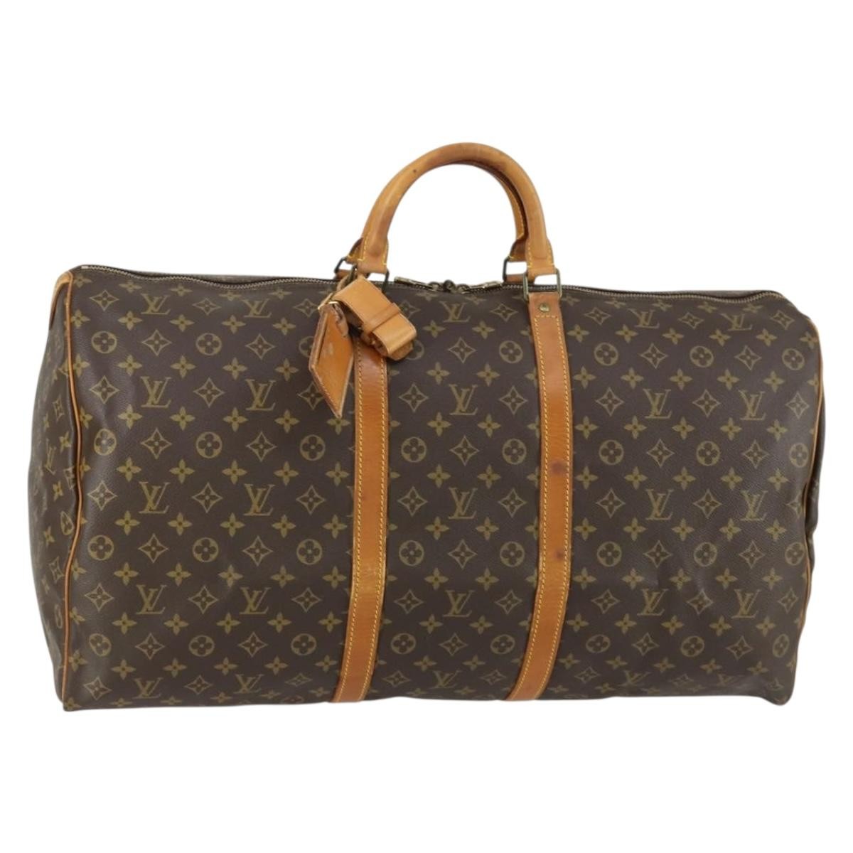 Louis Vuitton Keepall Bag Monogram Canvas Brown Canvas Travel Bag Bag (Pre-Owned)