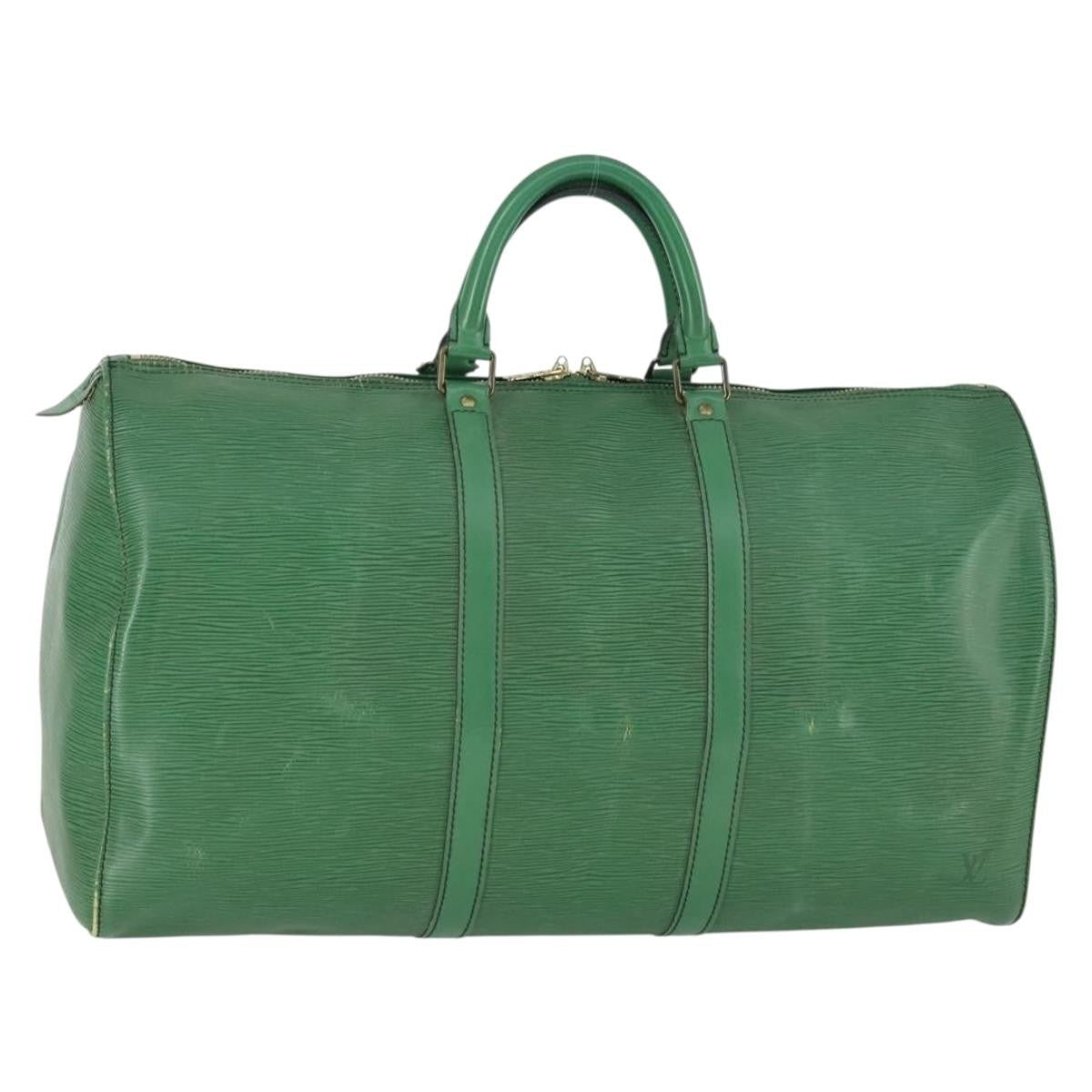 Louis Vuitton Keepall Bag Epi Leather Green Leather Travel Bag Bag (Pre-Owned)