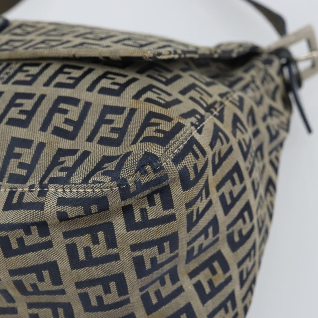 Fendi Mamma Baguette Zucchino Canvas Navy Canvas Shoulder Bag Bag (Pre-Owned)