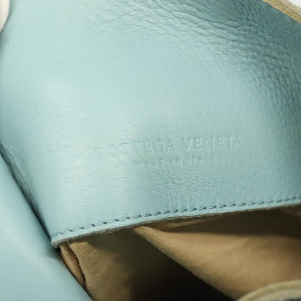 Bottega Veneta Front Zip Hobo Leather Blue Leather Bag (Pre-Owned)