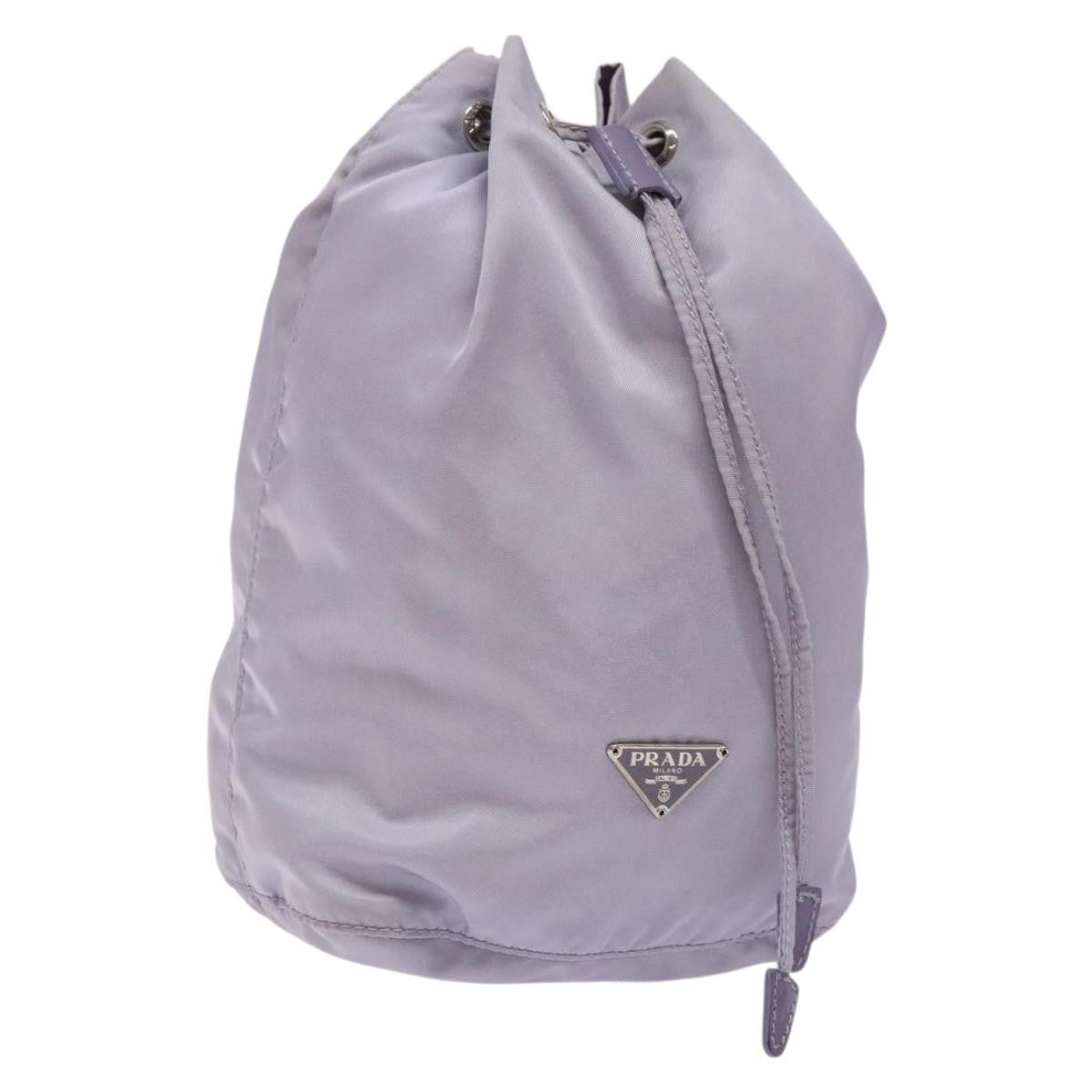 Prada Vela Drawstring Bucket Pouch Tessuto Purple Nylon Bag (Pre-Owned)