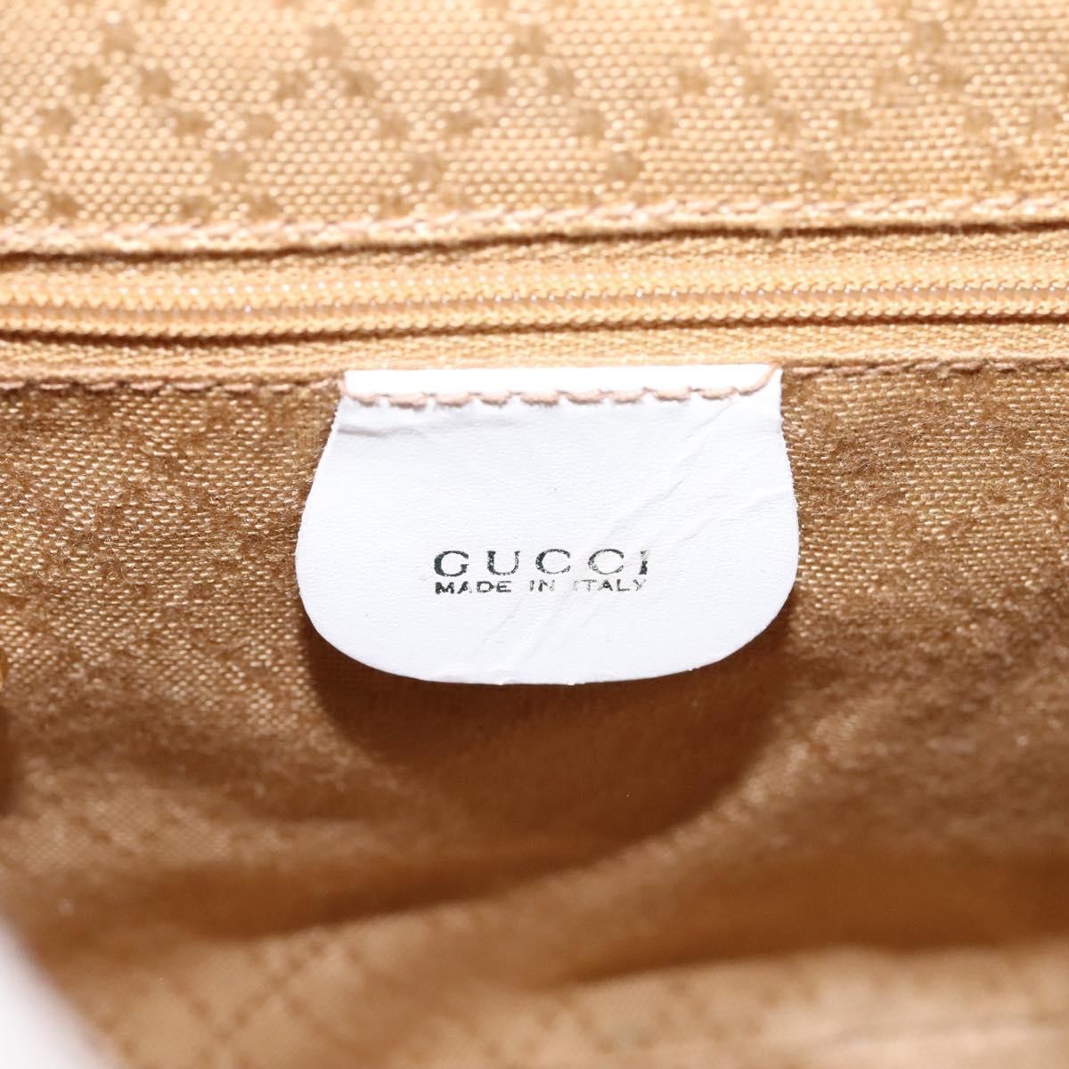 Gucci Vintage Bamboo Backpack Patent Beige Patent_Leather Backpack Bag (Pre-Owned)