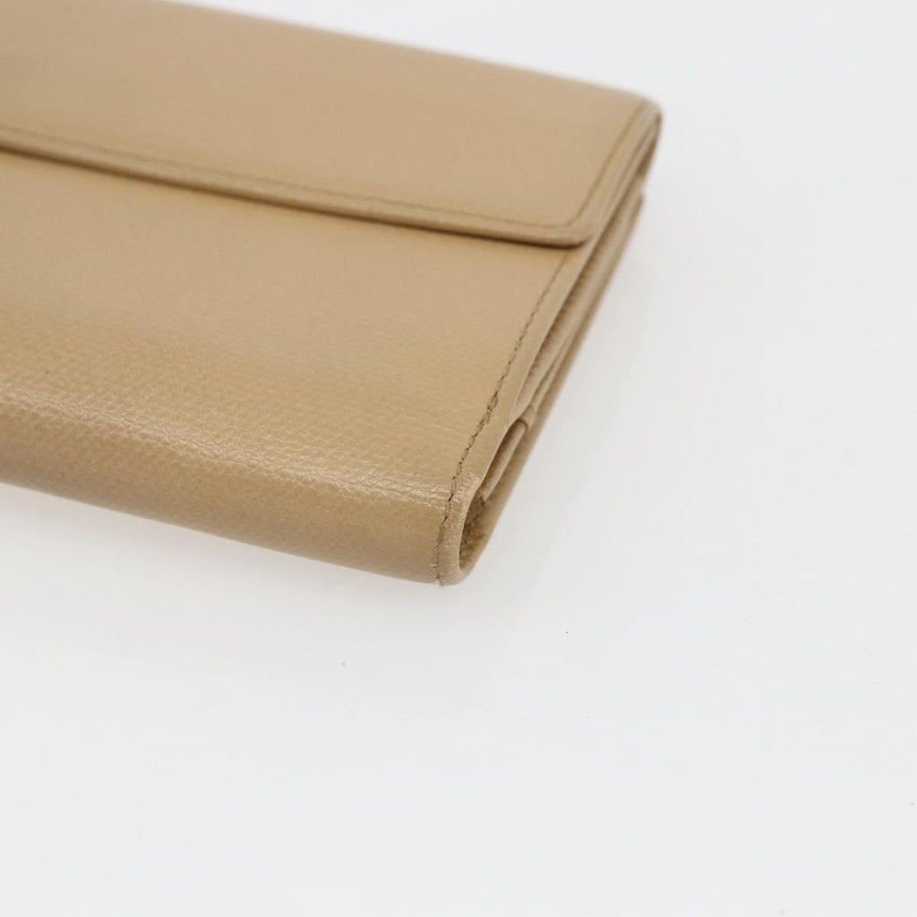 Chanel Coco Bouton Wallet Leather Beige Leather Wallets Accessory (Pre-Owned)