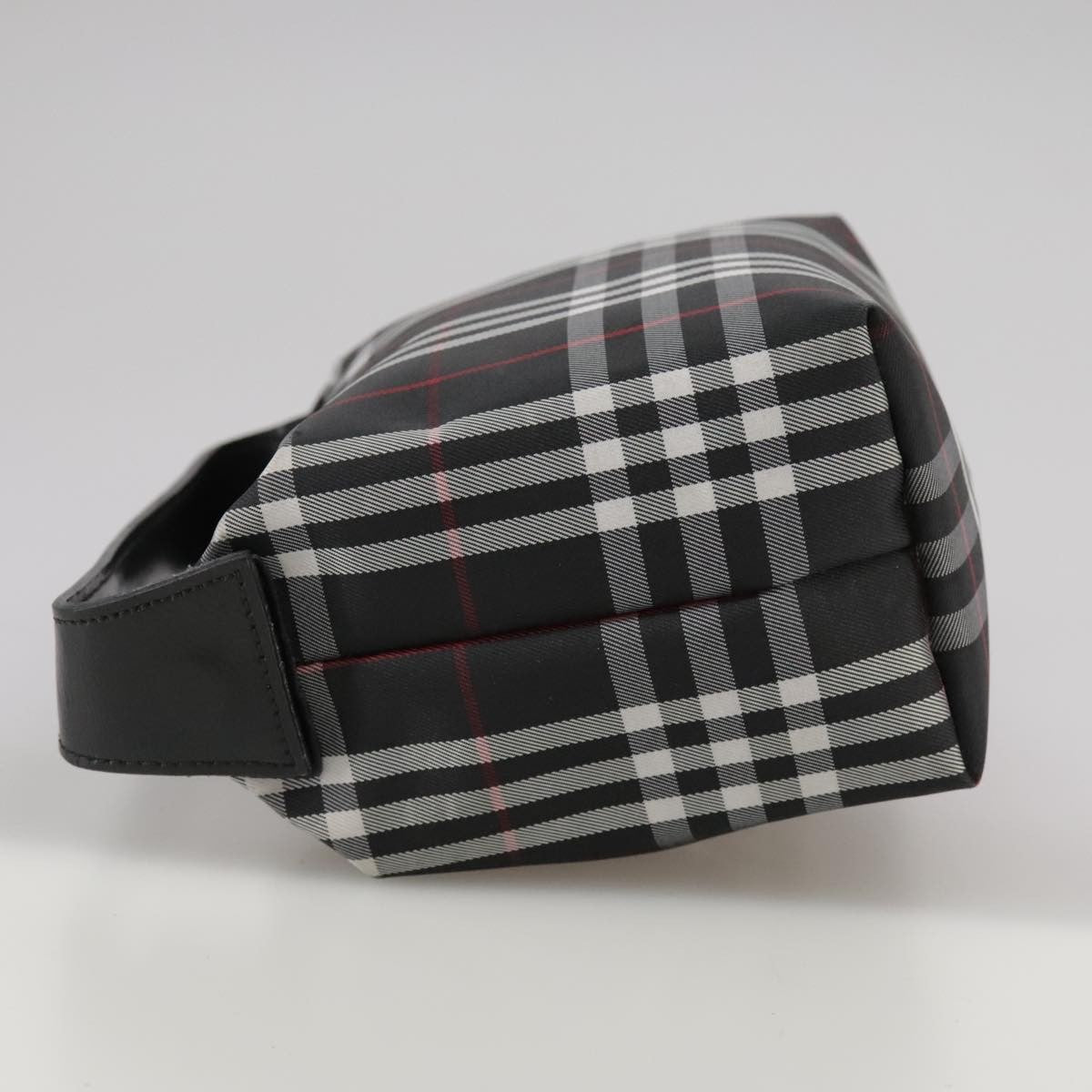 Burberry Nova Check Handbag Nylon Black Nylon Handbag (Pre-Owned)