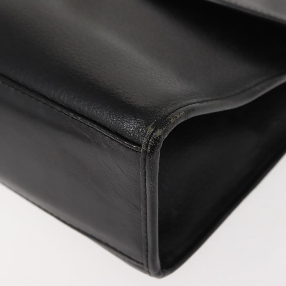 Burberry Vintage Handbag Leather Black Leather Handbag (Pre-Owned)