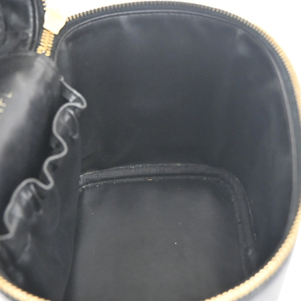 Chanel Vintage Timeless Cosmetic Case Caviar Black Leather Handbag (Pre-Owned)