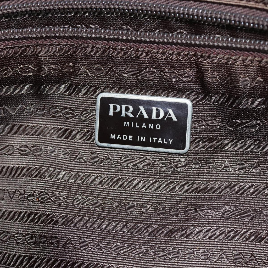 Prada Bowling Shoulder Bag Tessuto Khaki Nylon Handbag (Pre-Owned)