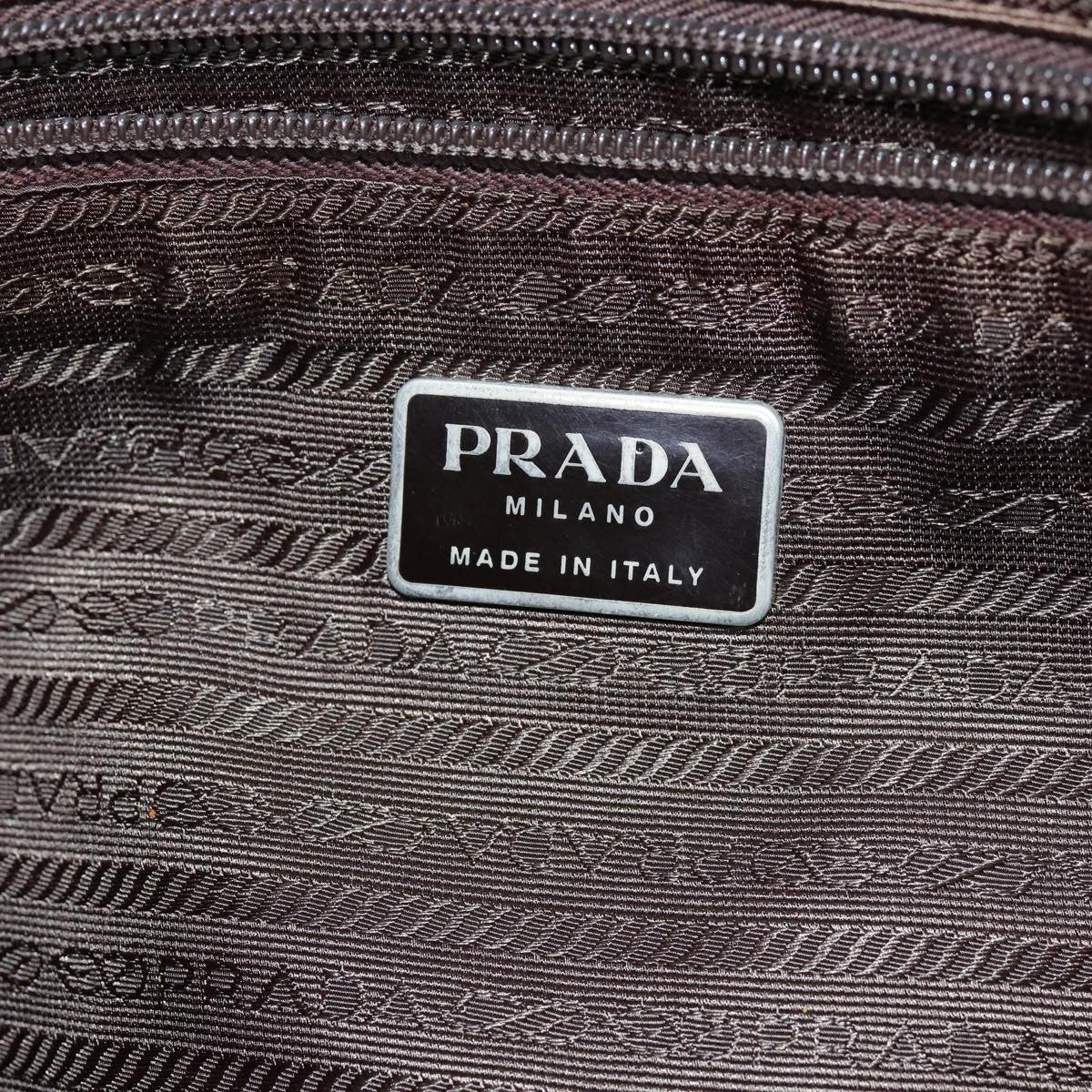 Prada Bowling Shoulder Bag Tessuto Khaki Nylon Handbag (Pre-Owned)
