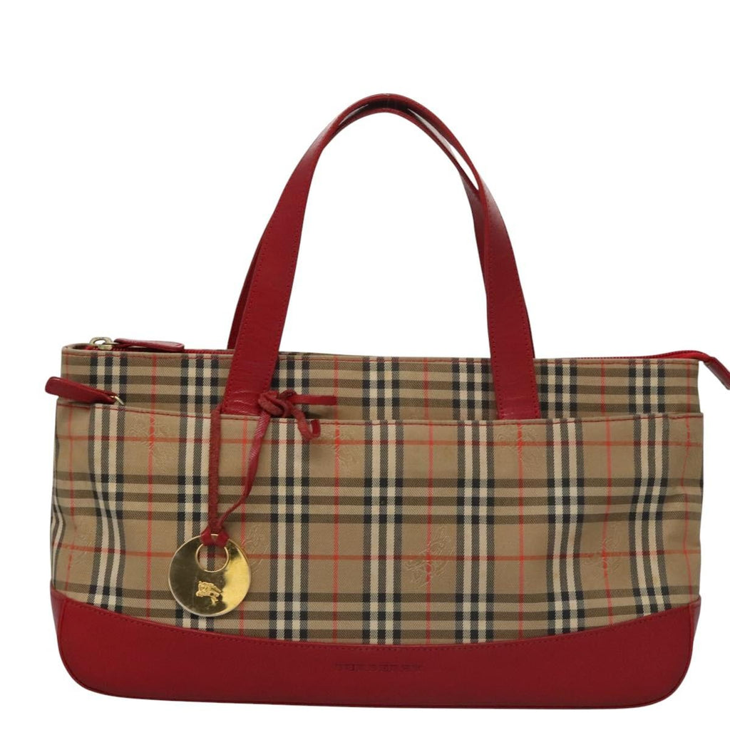 Burberry Nova Check Handbag Nova Check Canvas And Leather Beige Canvas Handbag (Pre-Owned)