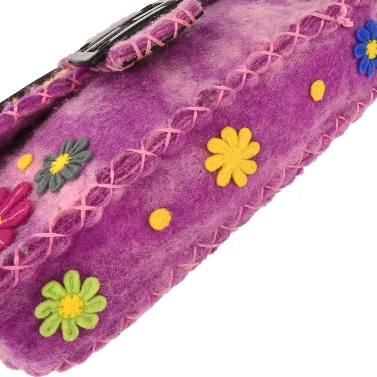Fendi Baguette Bag Patent Purple Felt,Leather Handbag (Pre-Owned)