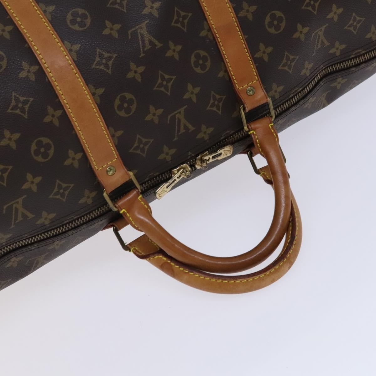 Louis Vuitton Keepall Bandouliere Bag Monogram Canvas Brown Canvas Travel Bag Bag (Pre-Owned)