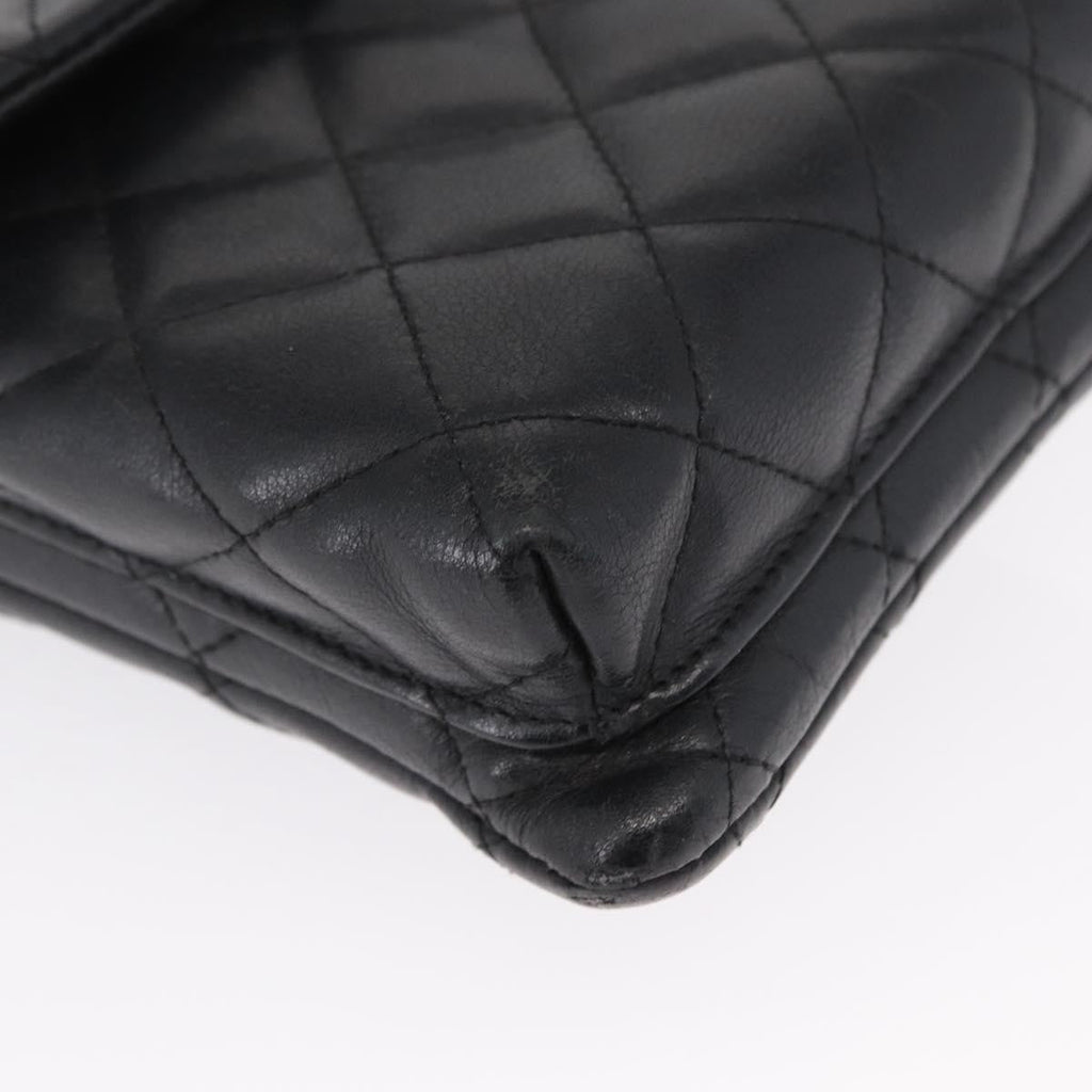 Chanel Cambon Flap Crossbody Bag Quilted Lambskin Silver Leather Shoulder Bag Bag (Pre-Owned)
