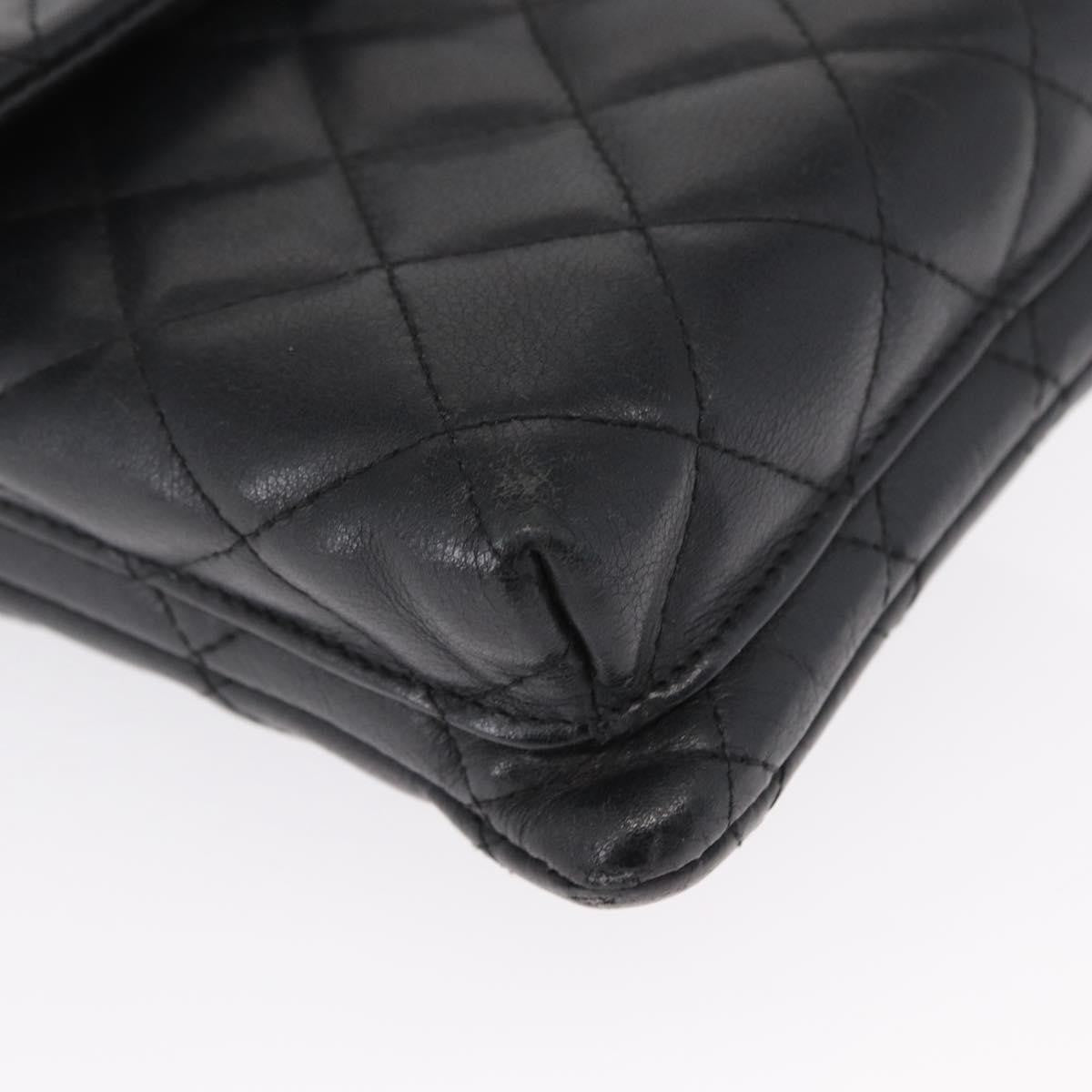 Chanel Cambon Flap Crossbody Bag Quilted Lambskin Silver Leather Shoulder Bag Bag (Pre-Owned)