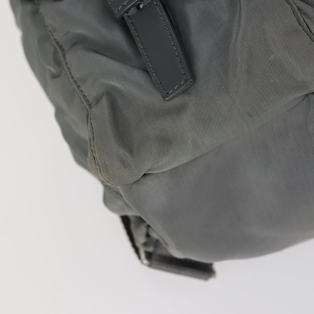 Prada Double Front Pocket Backpack Tessuto Gray Nylon Backpack Bag (Pre-Owned)