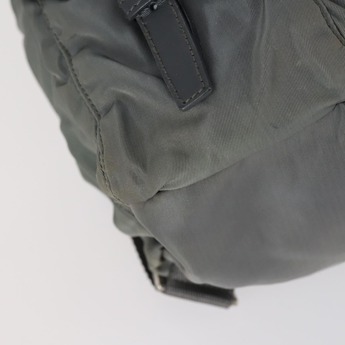 Prada Double Front Pocket Backpack Tessuto Gray Nylon Backpack Bag (Pre-Owned)