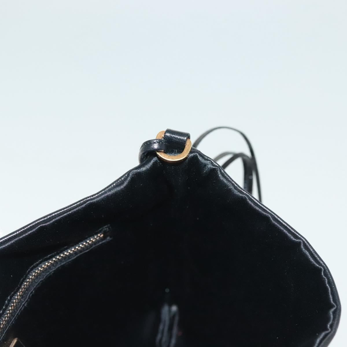 Prada Bow Shoulder Bag Vernice Saffiano Leather Black Leather Bag (Pre-Owned)