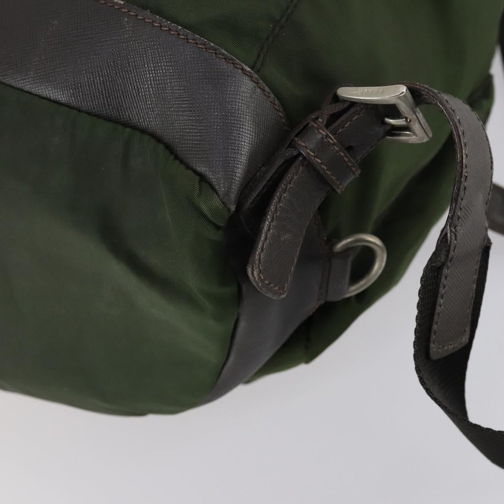Prada Double Front Pocket Backpack Tessuto Khaki Nylon Backpack Bag (Pre-Owned)