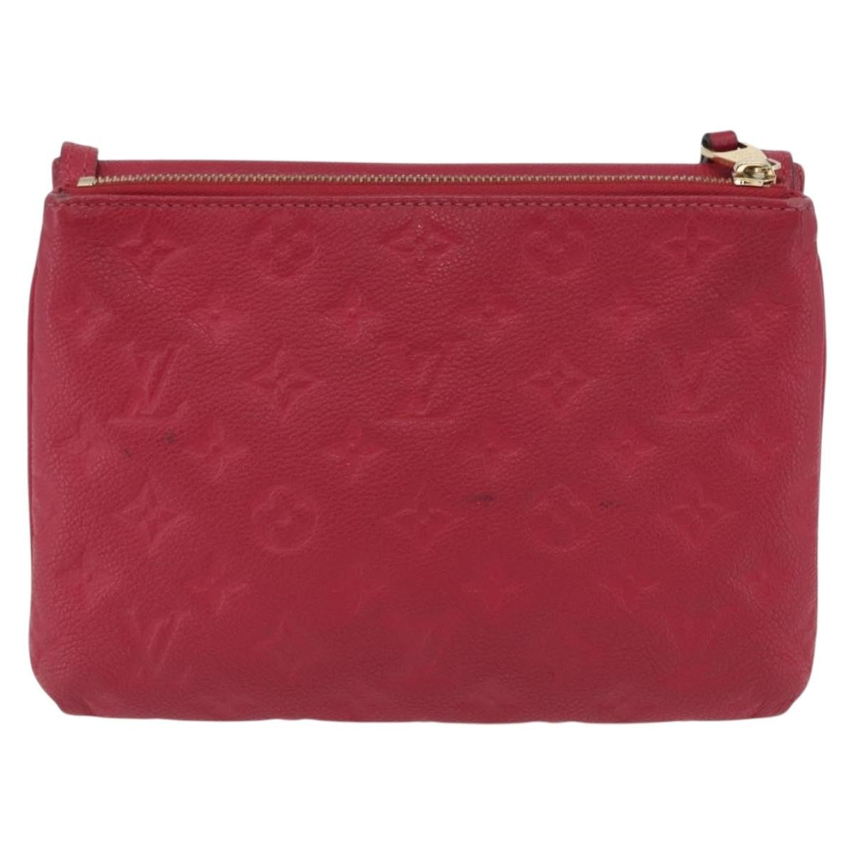 Louis Vuitton Twice Handbag Monogram Empreinte Leather Burgundy Leather Shoulder Bag Bag (Pre-Owned)