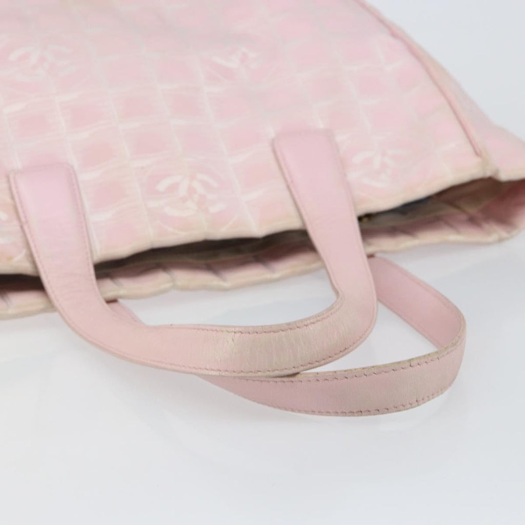 Chanel Travel Line Tote Nylon Pink Nylon Bag (Pre-Owned)