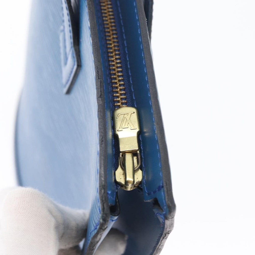 Louis Vuitton Saint Jacques Handbag Epi Leather Blue Leather Handbag (Pre-Owned)
