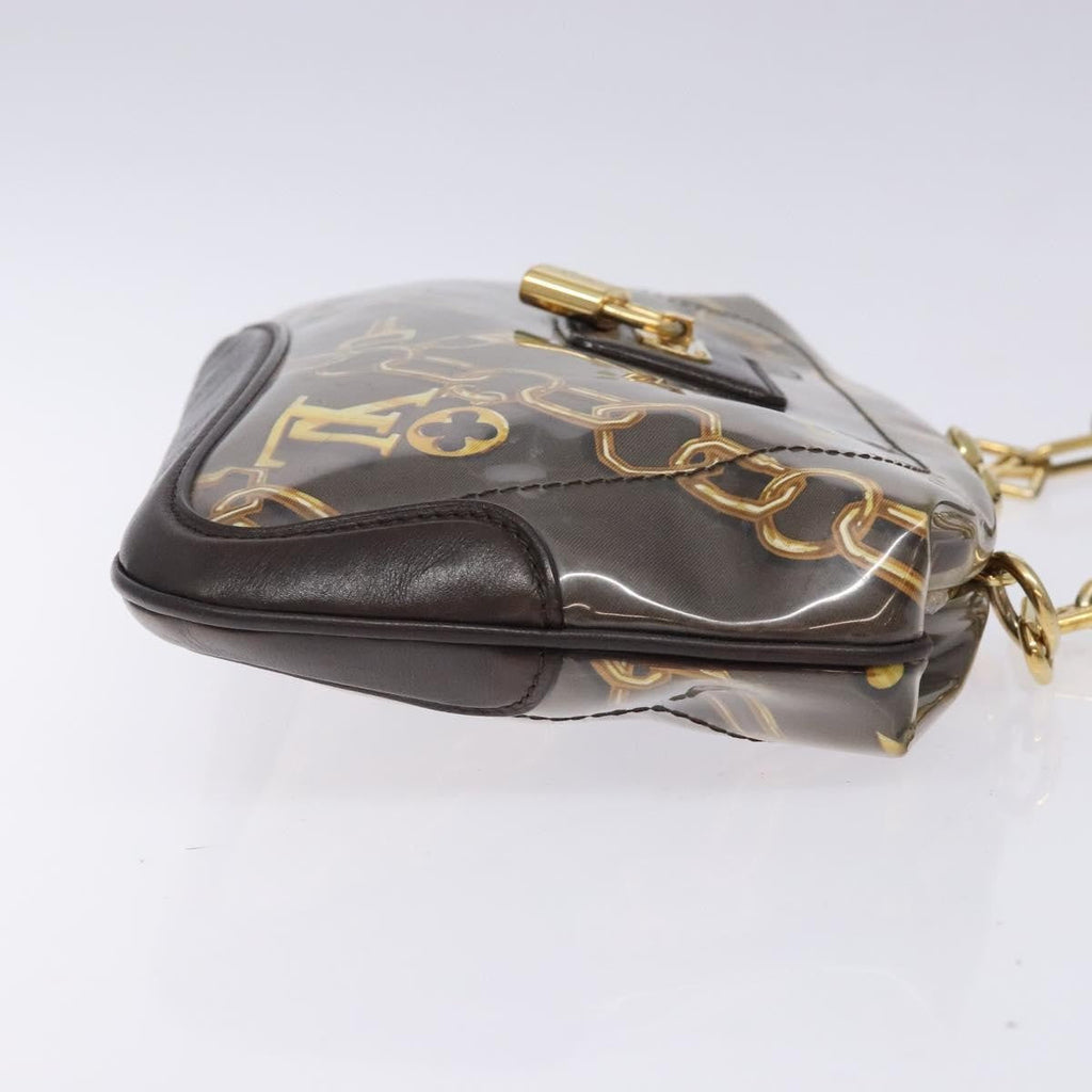 Louis Vuitton Charms Pochette Pvc Over Printed Silk Brown Canvas Clutche & Pouche Bag (Pre-Owned)